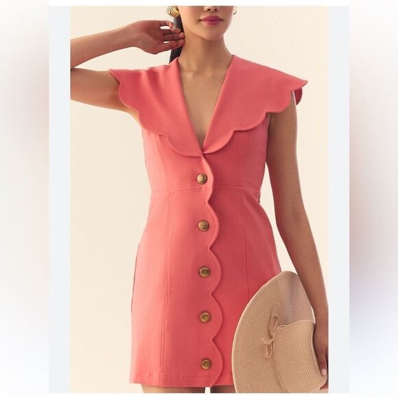 Maeve Dresses & Skirts - Maeve Scalloped Buttondown Dress Size Medium